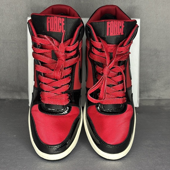 🔥🔥🔥Nike Force Dunk Sky High Hidden Wedge Heel Blk Red Women Sneaker Size: 9.5🔥🔥🔥 - Picture 3 of 10